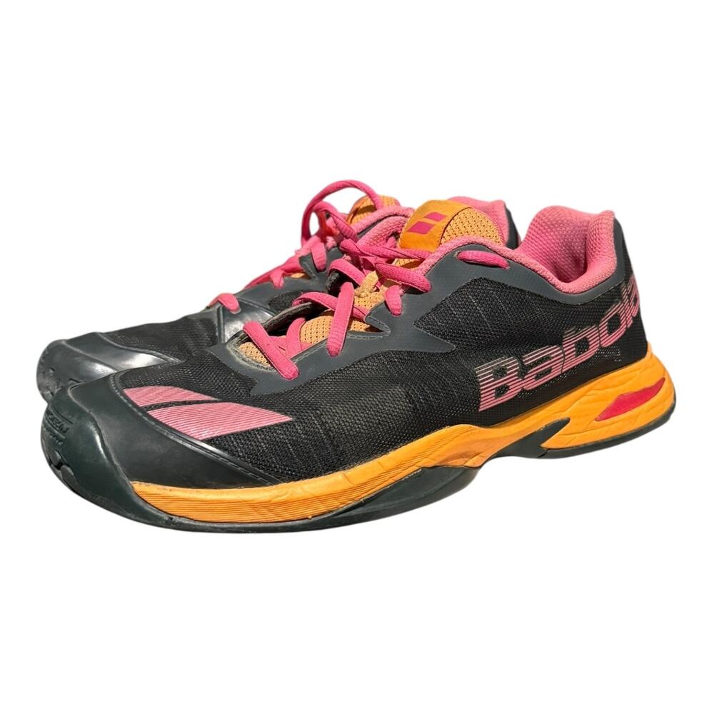 Babolat Men’s Size 6 Tennis Shoe Black Orange Sneakers Athletic Low Top Active